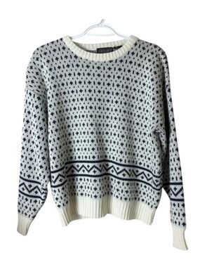 Vintage Crew Neck Fair Isle Sweater Large